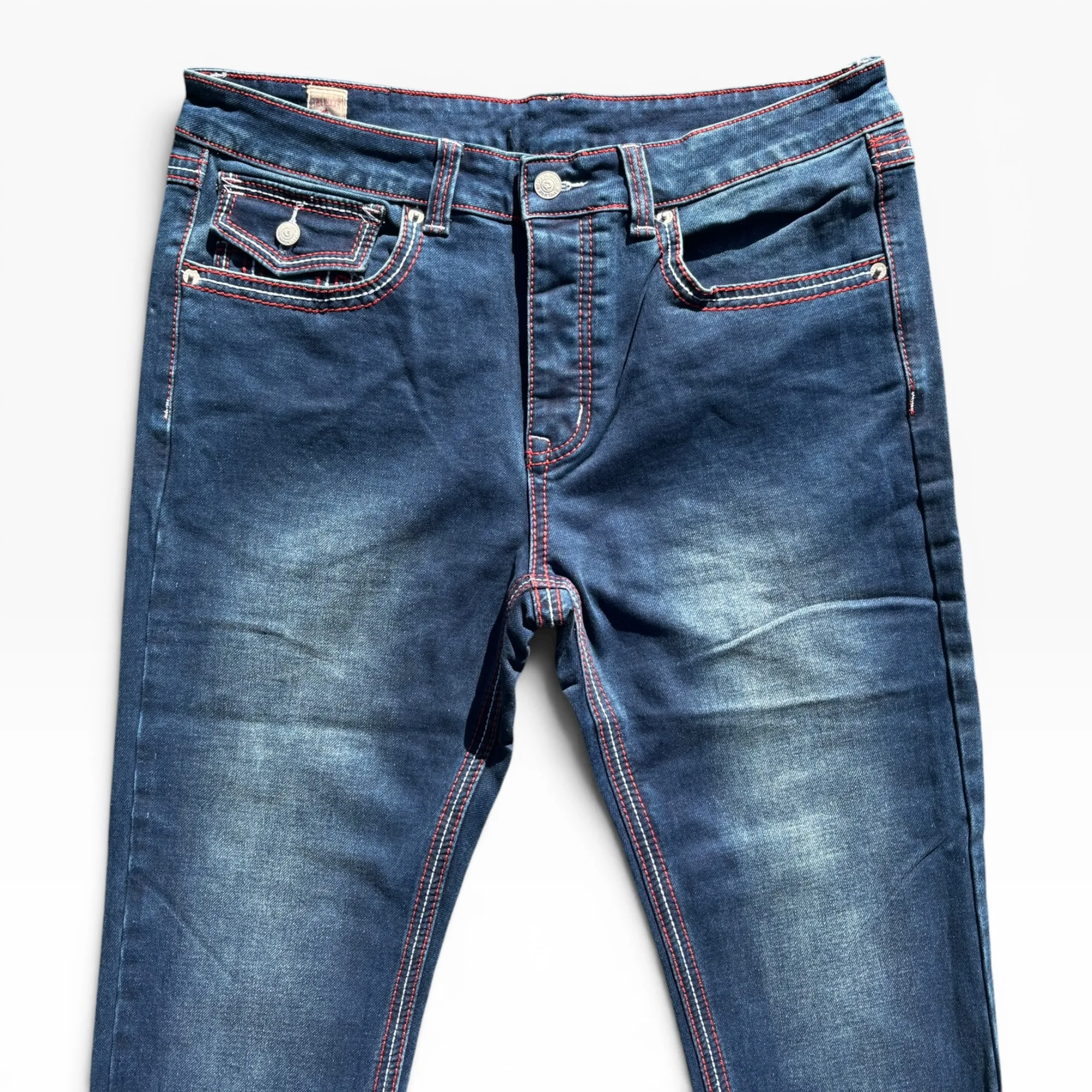 Midnight Scarlet Super T Blue Denim Jeans - True Religion