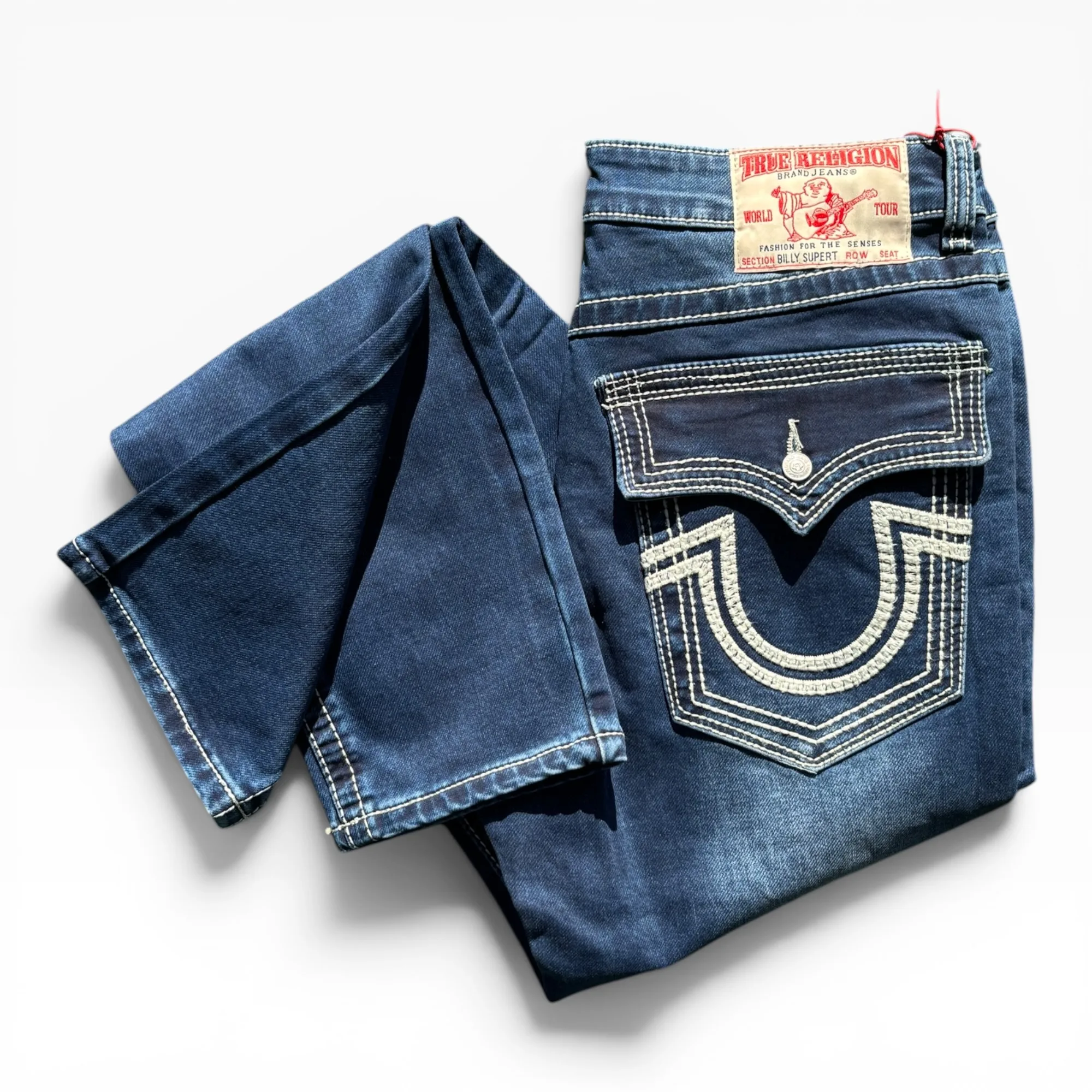 Ice Blue Super T Blue Denim Jeans - True Religion