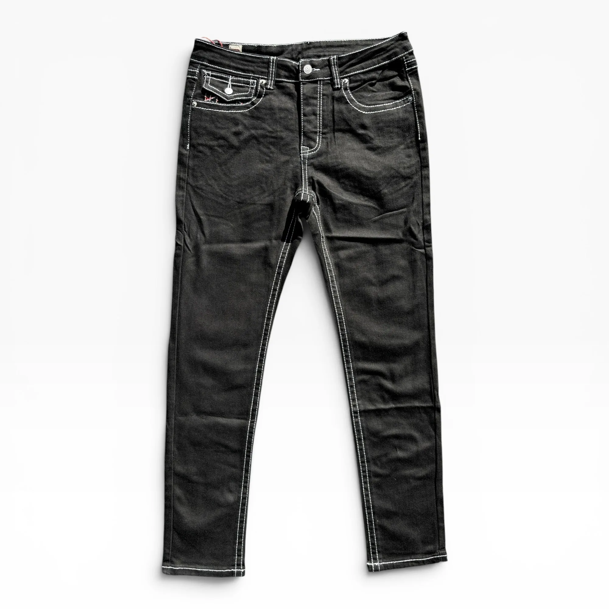 Blackout Straight Super T Black Denim Jeans - True Religion