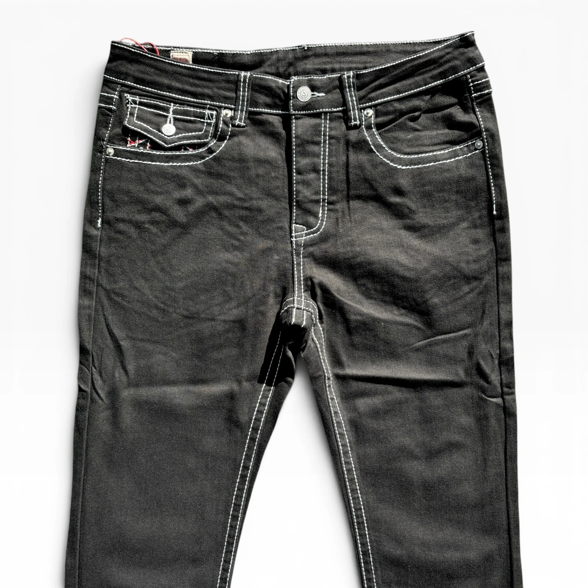Blackout Straight Super T Black Denim Jeans - True Religion
