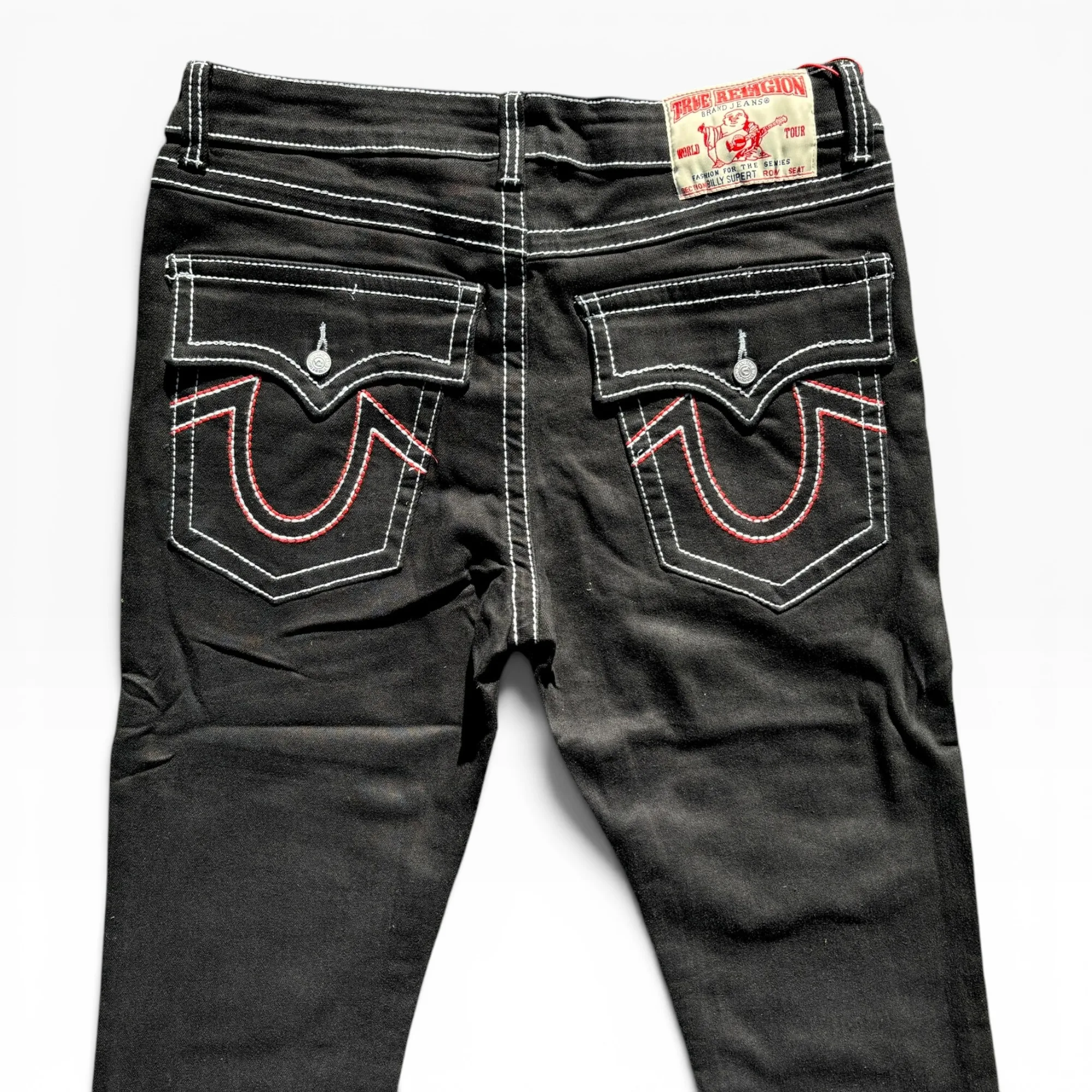 Blackout Straight Super T Black Denim Jeans - True Religion