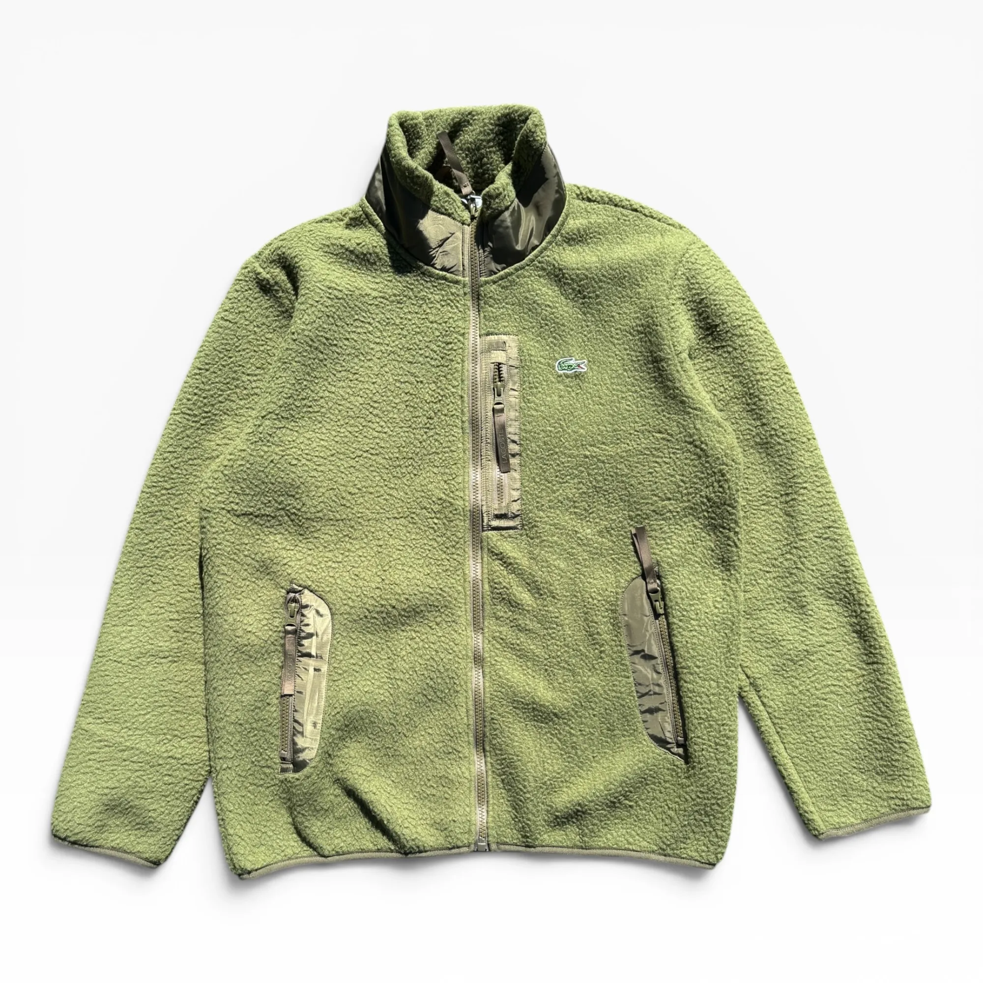 Terre Olive Mixed-Media Fleece Jacket - Lacoste